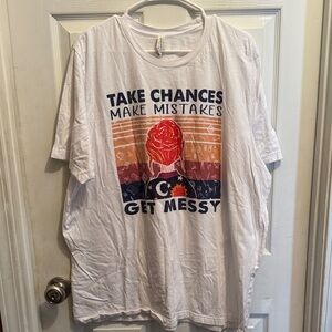 Bella Canvas White Graphic Tee with Multicolor Design